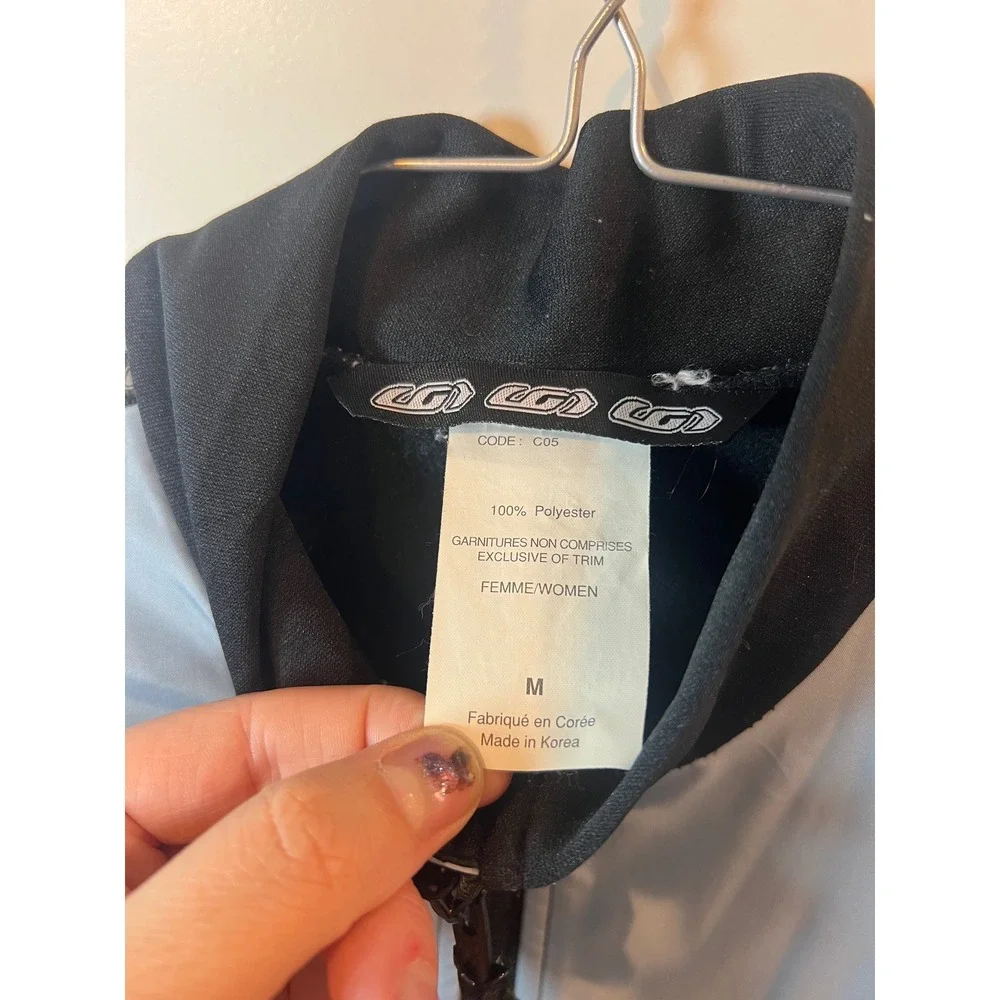 Louis Garneau Womens Cycling Jacket Full Zip Colorblock Blue Black Size M